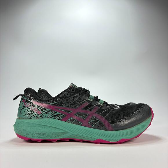 ASICS Fuji Lite 2 Black Teal Purple Trail Running Shoes 1012B066 Womens Size 8.5 - Picture 1 of 10